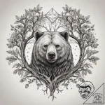 Tattoo sketch a bear with a tree, tattoo flas… – tattoo sketch (№1757792190_0, 13.09.2025 19:36) — tattoovalue.net