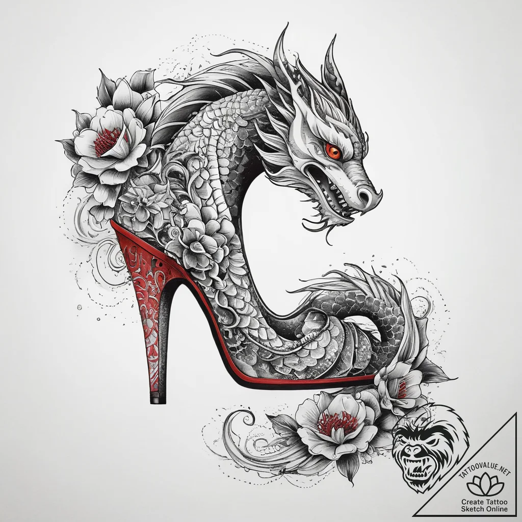 Tattoo sketch high heel tattoo, artistic tatt... - tattoo sketch (№1757795723_0, 13.09.2025 20:35) — tattoovalue.net