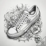 Tattoo sketch sneakers with a quote, tattoo l… – tattoo sketch (№1757796316_0, 13.09.2025 20:45) — tattoovalue.net