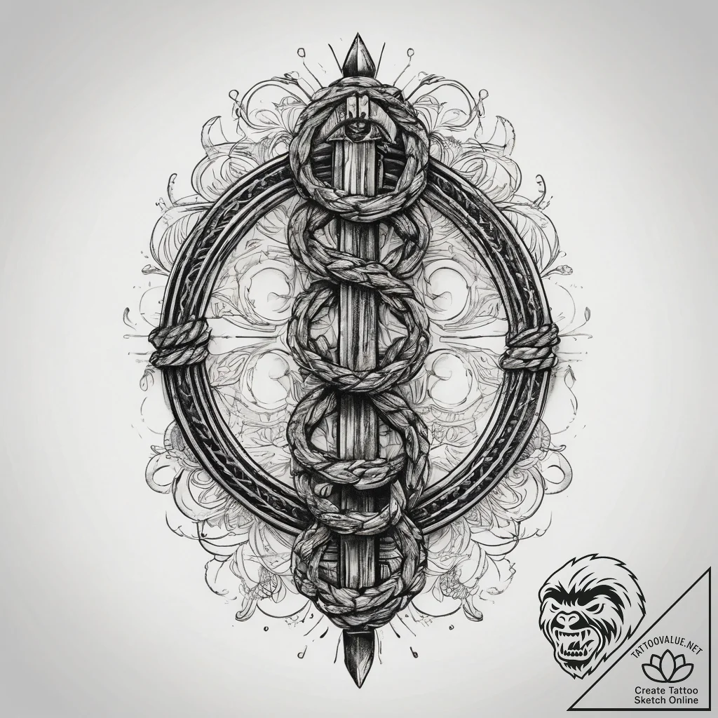 Tattoo sketch rope, tattoo line art, on a cle... - tattoo sketch (№1757796518_0, 13.09.2025 20:48) — tattoovalue.net