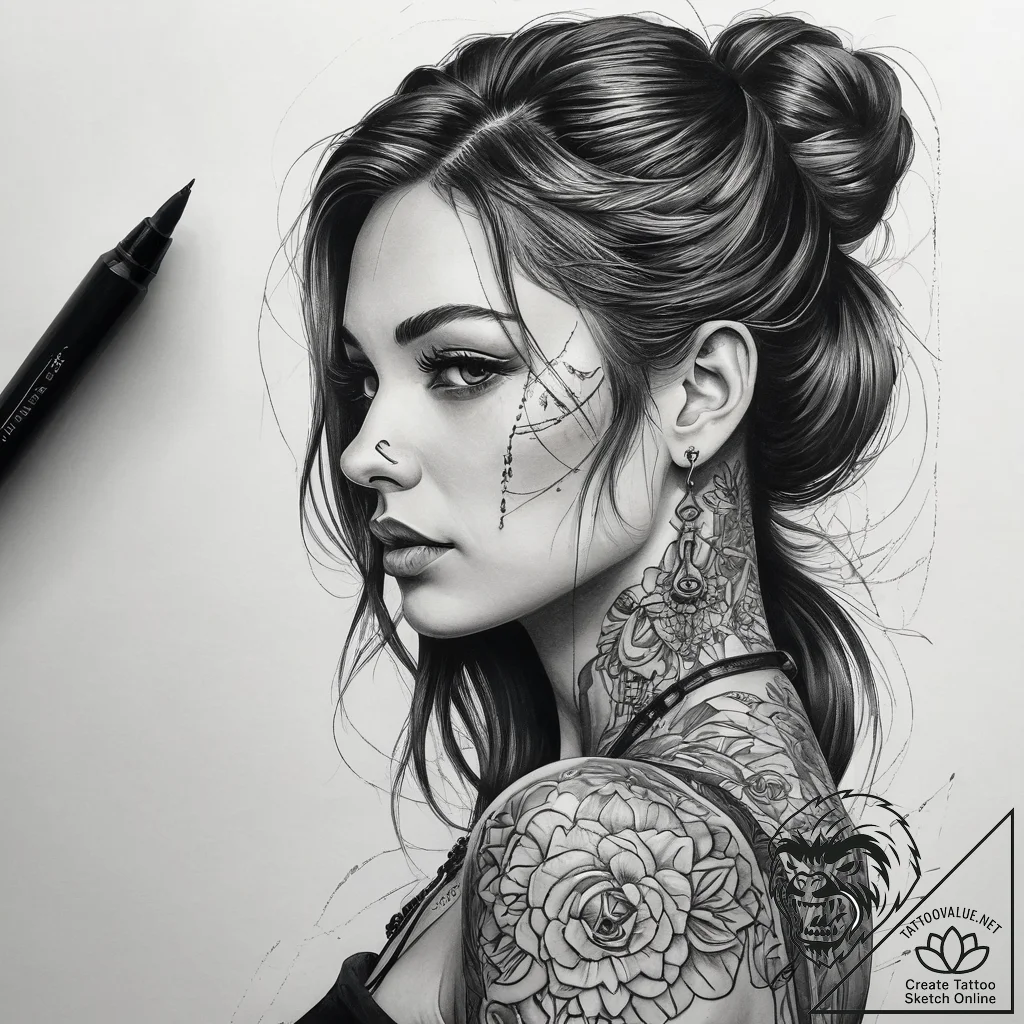 Tattoo sketch marketer a person with a chart,... - tattoo sketch (№1757796715_0, 13.09.2025 20:51) — tattoovalue.net