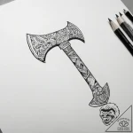 Tattoo sketch топор, tattoo line art, minimal… – tattoo sketch (№1757799111_0, 13.09.2025 21:31) — tattoovalue.net
