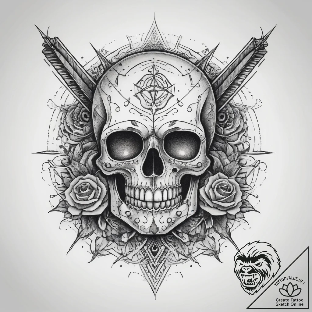 Tattoo sketch sewing needle and thread, tatto... - tattoo sketch (№1757799314_0, 13.09.2025 21:35) — tattoovalue.net