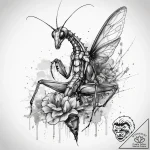 Tattoo sketch mantis, ink illustration for ta… – tattoo sketch (№1757800496_0, 13.09.2025 21:54) — tattoovalue.net