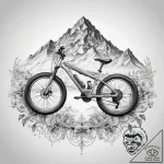 Tattoo sketch mountain biking bike with a mou… – tattoo sketch (№1757803287_0, 13.09.2025 22:41) — tattoovalue.net
