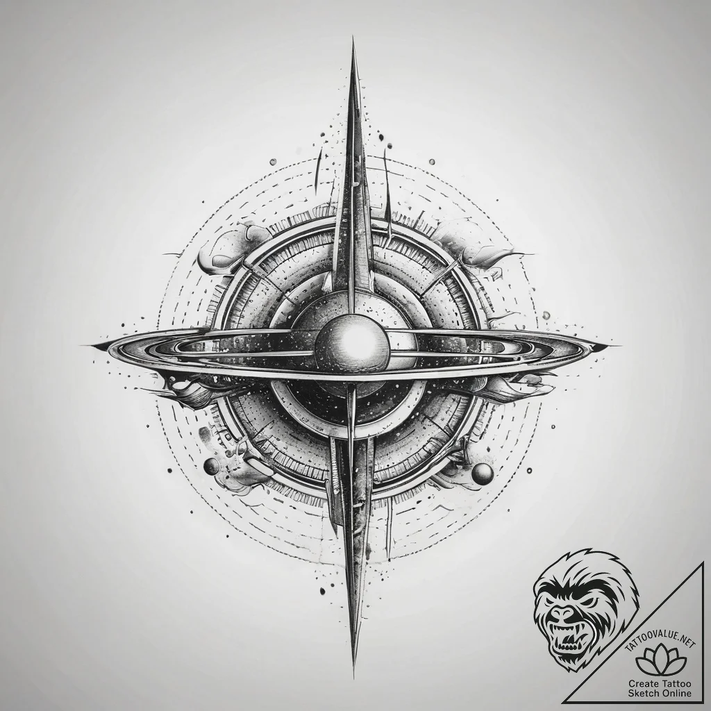 Tattoo sketch cosmic plane, tattoo flash shee... - tattoo sketch (№1757803892_0, 13.09.2025 22:51) — tattoovalue.net