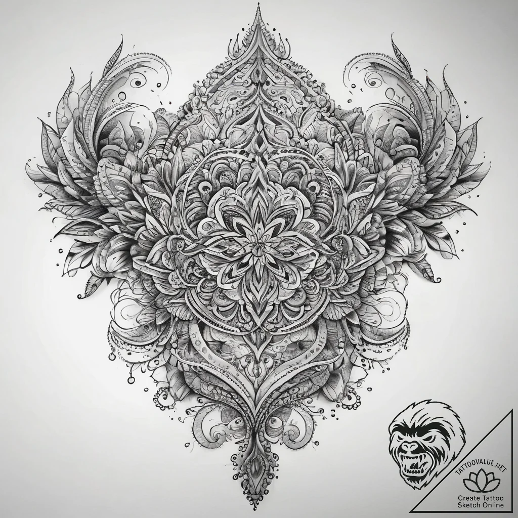 Tattoo sketch feeling, tattoo line art, ornam... - tattoo sketch (№1757805068_0, 13.09.2025 23:11) — tattoovalue.net