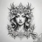 Tattoo sketch spirit – tattoo sketch (№1757805467_0, 13.09.2025 23:17) — tattoovalue.net