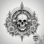 Tattoo sketch star with a submarine, ink illu… – tattoo sketch (№1757806059_0, 13.09.2025 23:27) — tattoovalue.net