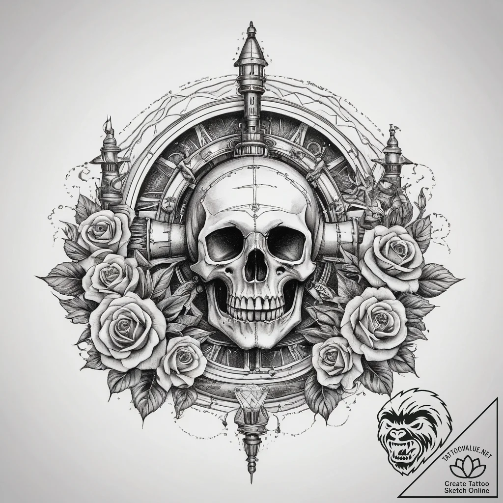 Tattoo sketch star with a submarine, ink illu... - tattoo sketch (№1757806059_0, 13.09.2025 23:27) — tattoovalue.net