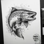 Tattoo sketch brown trout, tattoo flash sheet… – tattoo sketch (№1757807051_0, 13.09.2025 23:44) — tattoovalue.net