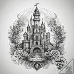Tattoo sketch castle, concept art for tattoo,… – tattoo sketch (№1757807641_0, 13.09.2025 23:54) — tattoovalue.net