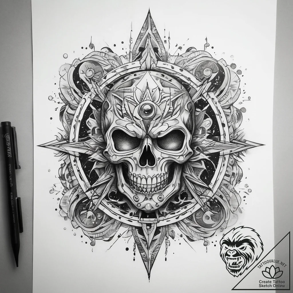 Tattoo sketch cosmic legend, tattoo sketch de... - tattoo sketch (№1757809612_0, 14.09.2025 00:26) — tattoovalue.net