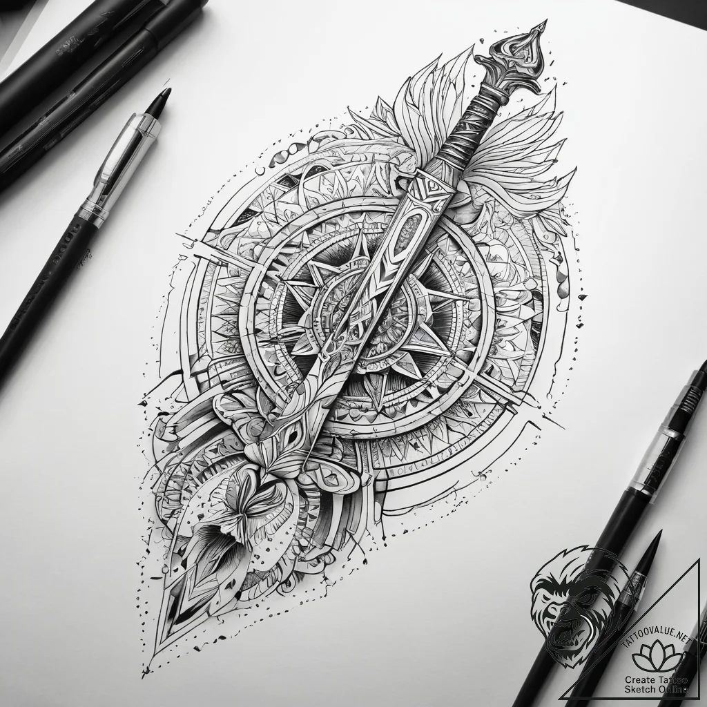 Tattoo sketch sword handle, artistic tattoo s... - tattoo sketch (№1757810008_0, 14.09.2025 00:33) — tattoovalue.net