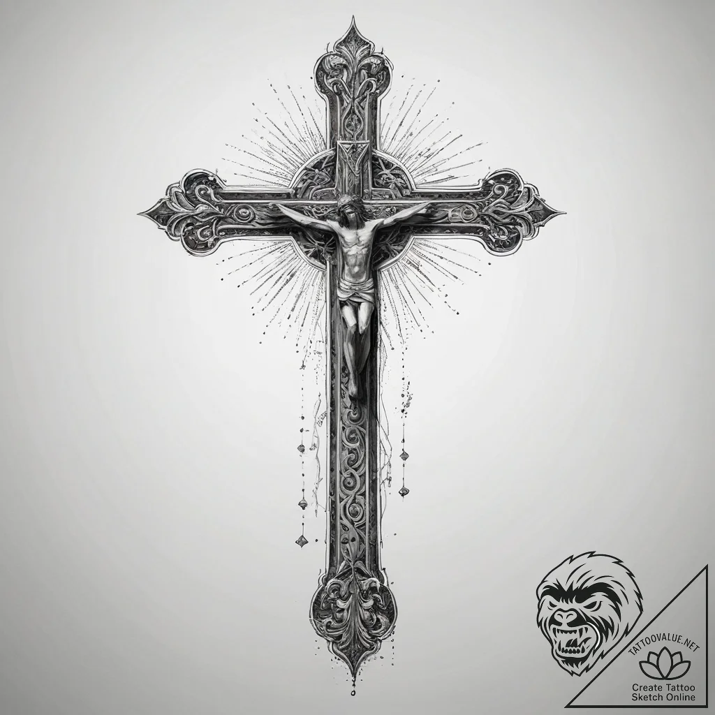 Tattoo sketch holy portrayal, concept art for... - tattoo sketch (№1757810601_0, 14.09.2025 00:43) — tattoovalue.net