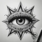 Tattoo sketch sensual eyes with a star, artis… – tattoo sketch (№1757811585_0, 14.09.2025 00:59) — tattoovalue.net