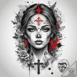 Tattoo sketch divine self, concept art for ta… – tattoo sketch (№1757812178_0, 14.09.2025 01:09) — tattoovalue.net