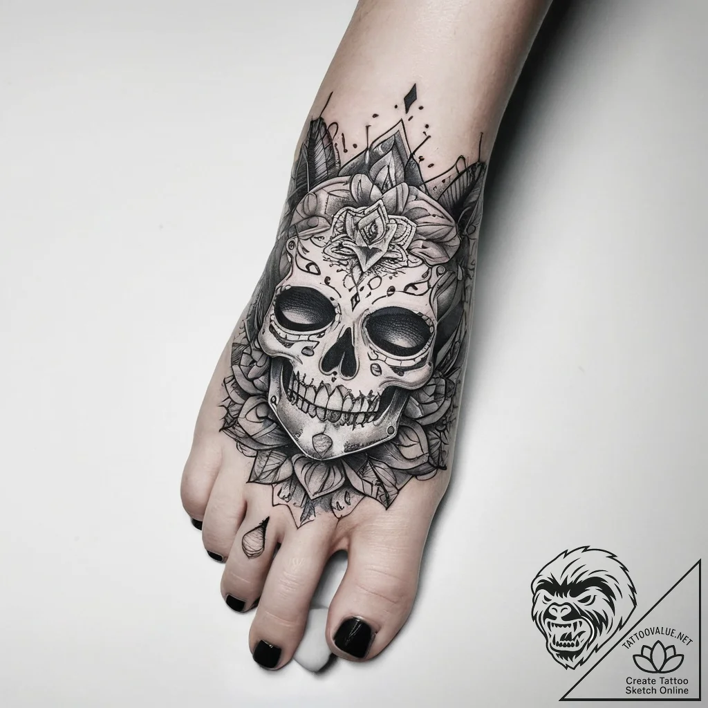 Tattoo sketch foot, concept art for tattoo, m... - tattoo sketch (№1757813372_0, 14.09.2025 01:29) — tattoovalue.net