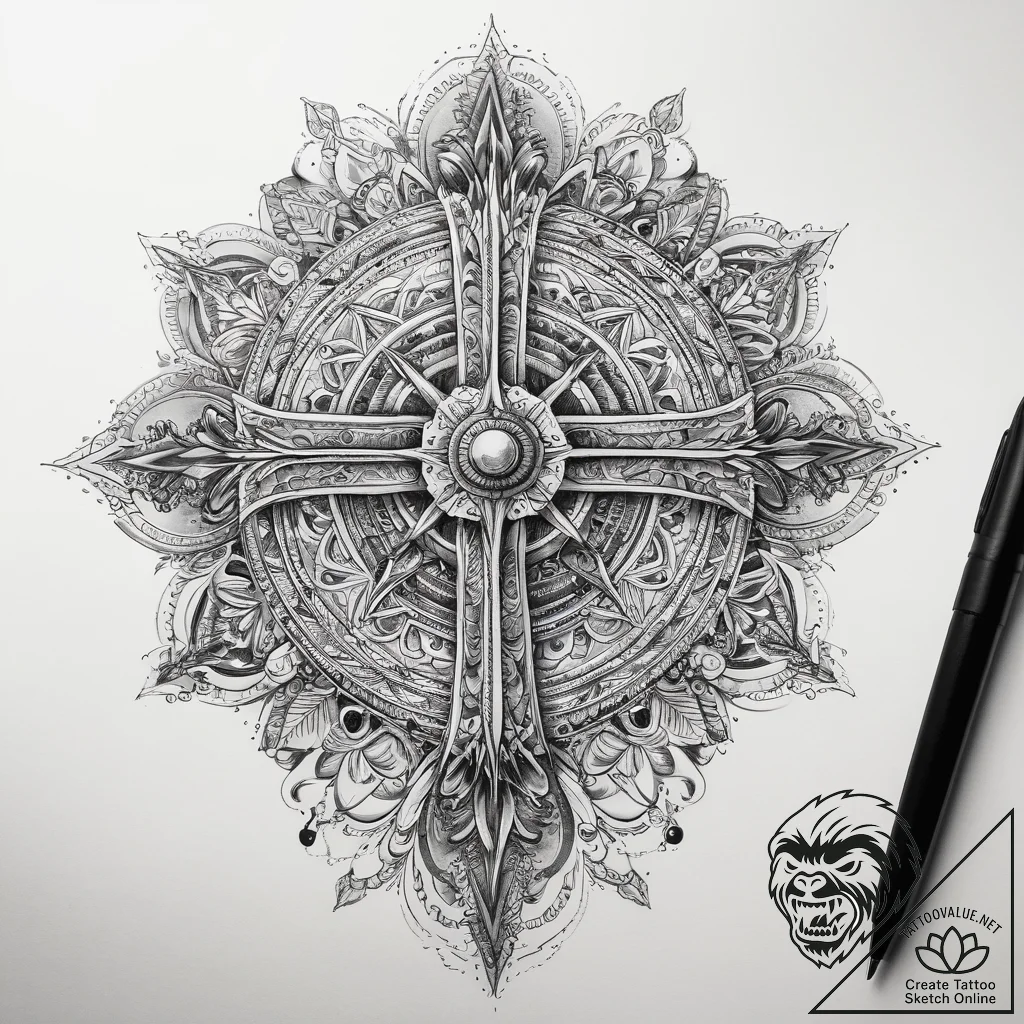 Tattoo sketch cosmic spirit, concept art for... - tattoo sketch (№1757813568_0, 14.09.2025 01:32) — tattoovalue.net