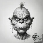 Tattoo sketch the grinch with a cry, tattoo s… – tattoo sketch (№1757815329_0, 14.09.2025 02:02) — tattoovalue.net