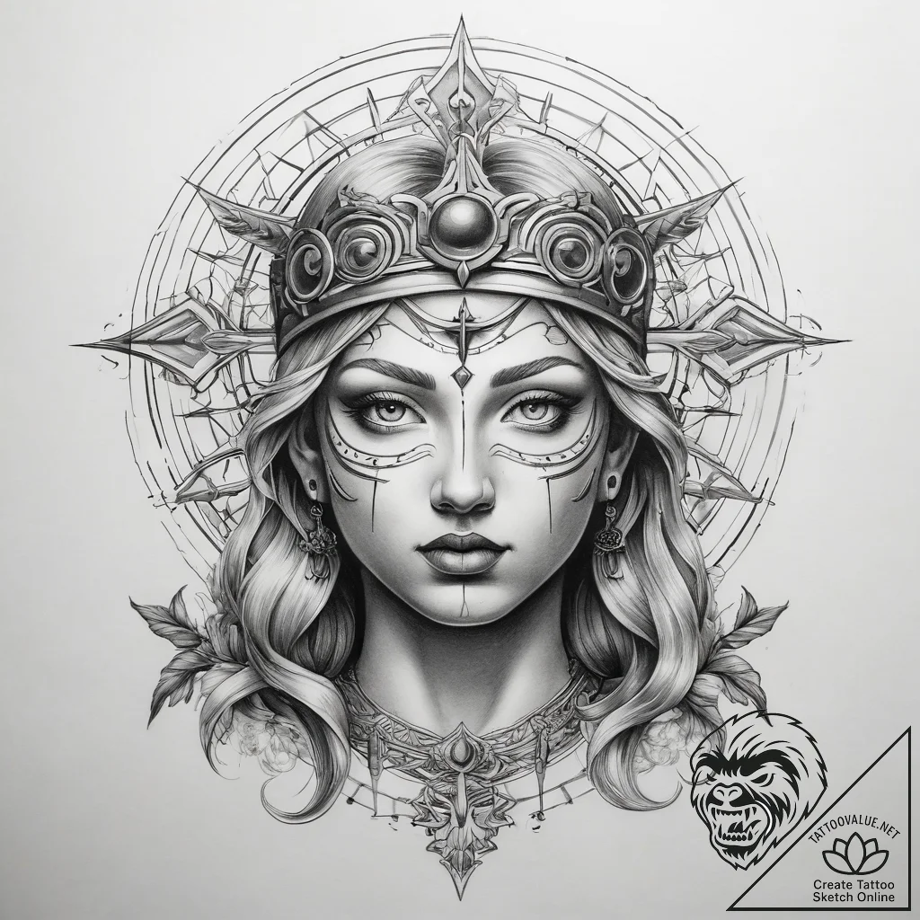 Tattoo sketch holy myth - tattoo sketch (№1757816107_0, 14.09.2025 02:15) — tattoovalue.net