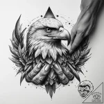 Tattoo sketch hands with an eagle, tattoo ske… – tattoo sketch (№1757816301_0, 14.09.2025 02:18) — tattoovalue.net