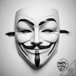 Tattoo sketch v for vendetta mask – tattoo sketch (№1757817090_0, 14.09.2025 02:31) — tattoovalue.net