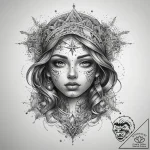 Tattoo sketch cosmic portrayal, tattoo line a… – tattoo sketch (№1757818262_0, 14.09.2025 02:51) — tattoovalue.net
