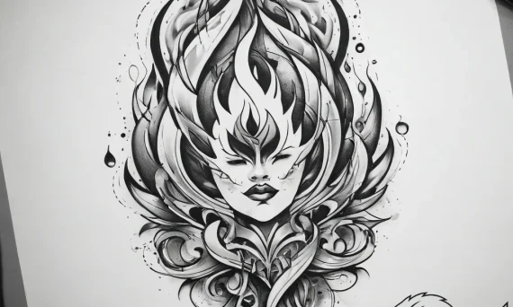 Tattoo sketch flame, artistic tattoo sketch,... - tattoo sketch (№1757818653_0, 14.09.2025 02:57) — tattoovalue.net