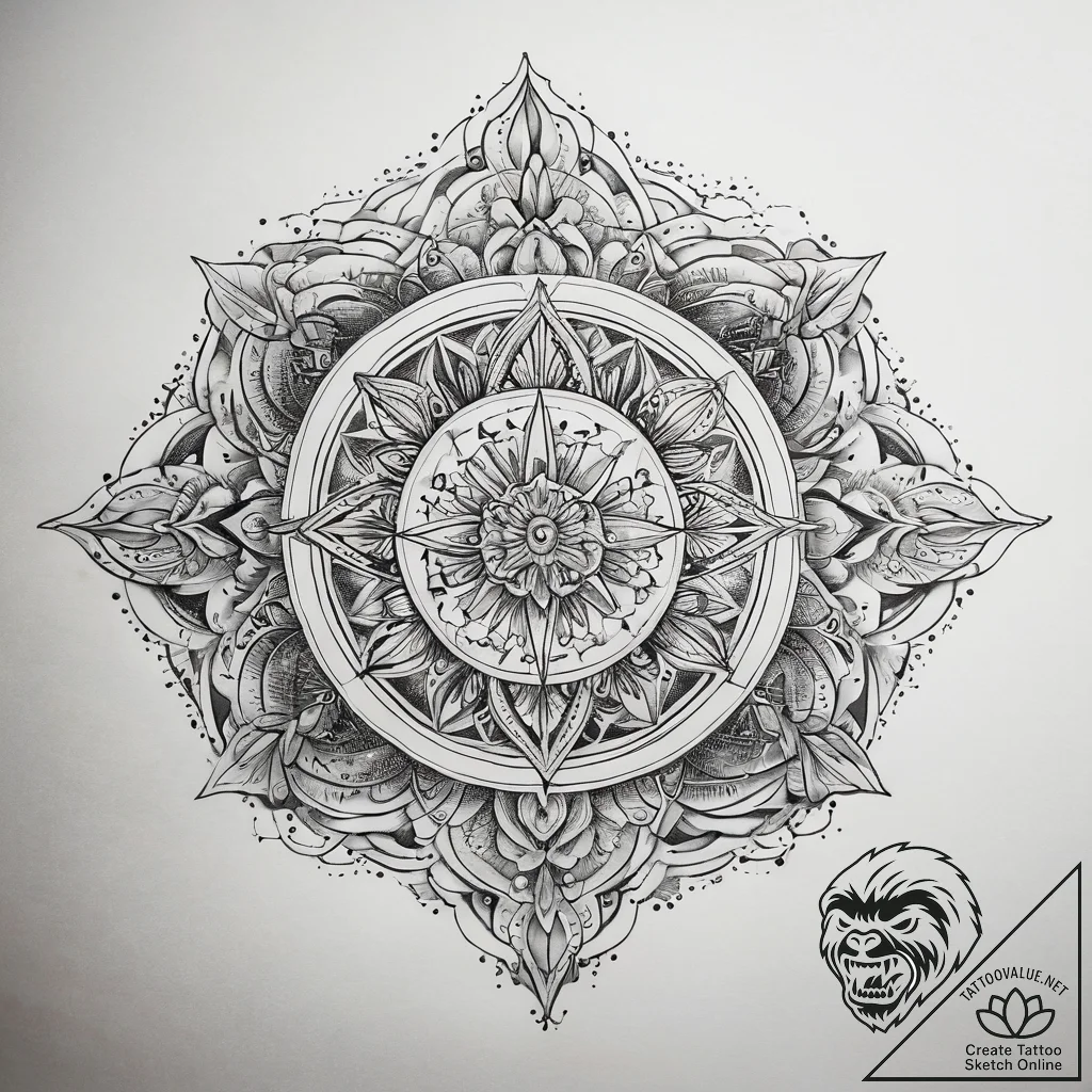 Tattoo sketch geometric watercolor, concept a... - tattoo sketch (№1757818846_0, 14.09.2025 03:00) — tattoovalue.net