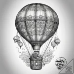 Tattoo sketch hot air ballooning a person in… – tattoo sketch (№1757820987_0, 14.09.2025 03:36) — tattoovalue.net