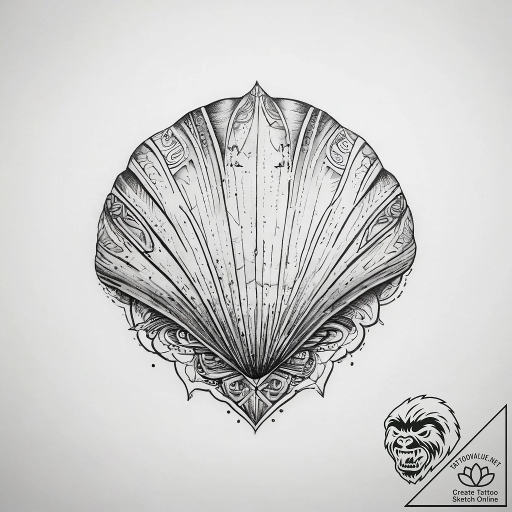 Tattoo sketch shell - tattoo sketch (№1757821374_0, 14.09.2025 03:42) — tattoovalue.net