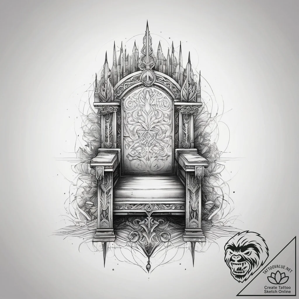 Tattoo sketch throne, concept art for tattoo,... - tattoo sketch (№1757822149_0, 14.09.2025 03:55) — tattoovalue.net