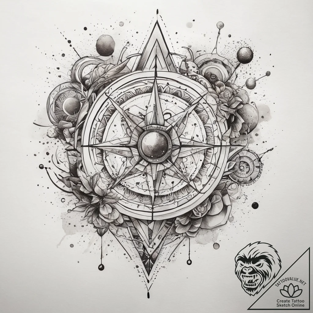 Tattoo sketch cosmic world, tattoo line art,... - tattoo sketch (№1757822730_0, 14.09.2025 04:05) — tattoovalue.net