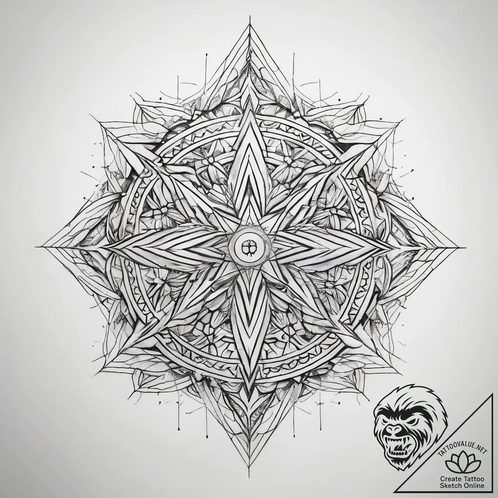 Tattoo sketch геометрический узор - tattoo sketch (№1757822923_0, 14.09.2025 04:08) — tattoovalue.net