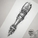 Tattoo sketch bio-mechanical механическая ног… – tattoo sketch (№1757823312_0, 14.09.2025 04:15) — tattoovalue.net