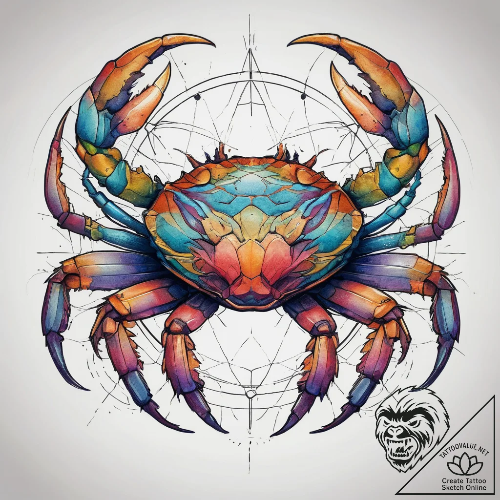 Tattoo sketch cancer crab, concept art for ta... - tattoo sketch (№1757825635_0, 14.09.2025 04:53) — tattoovalue.net