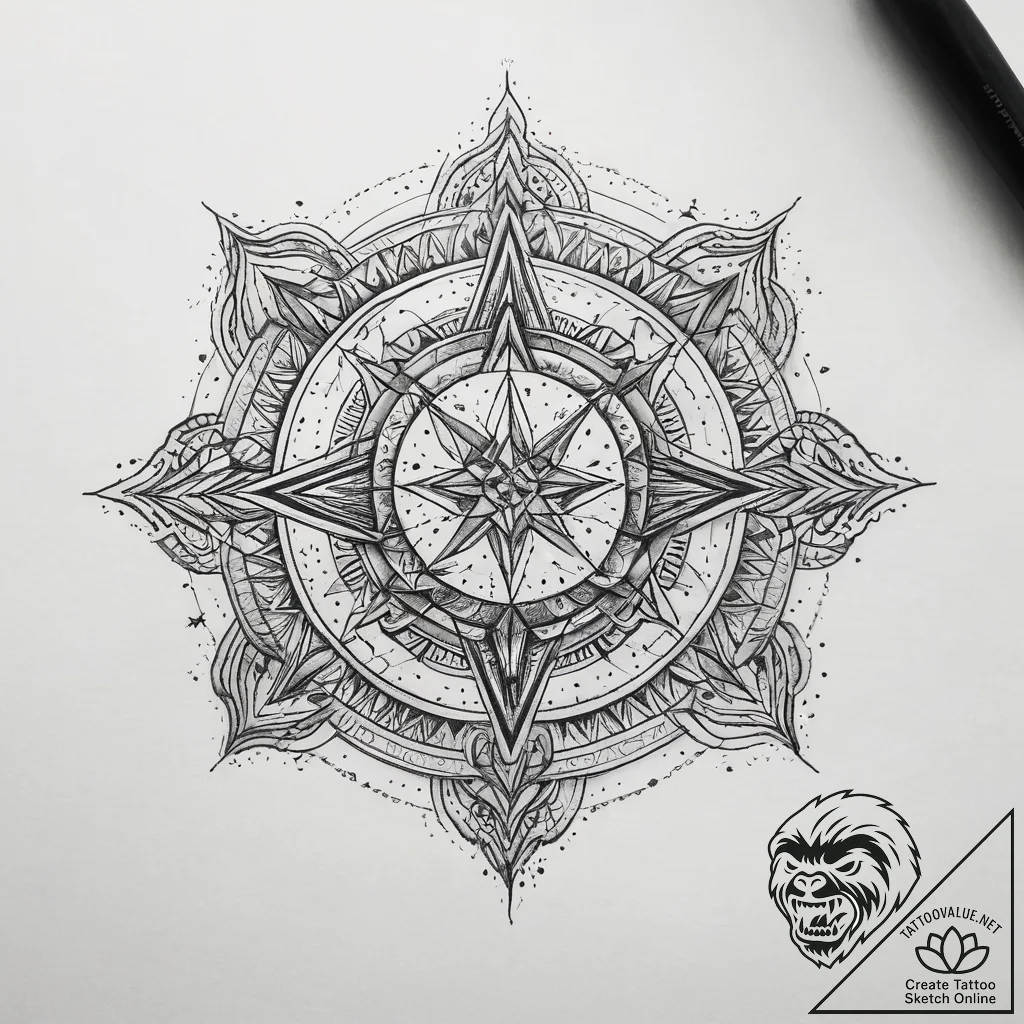 Tattoo sketch cosmic myth, concept art for ta... - tattoo sketch (№1757826990_0, 14.09.2025 05:16) — tattoovalue.net