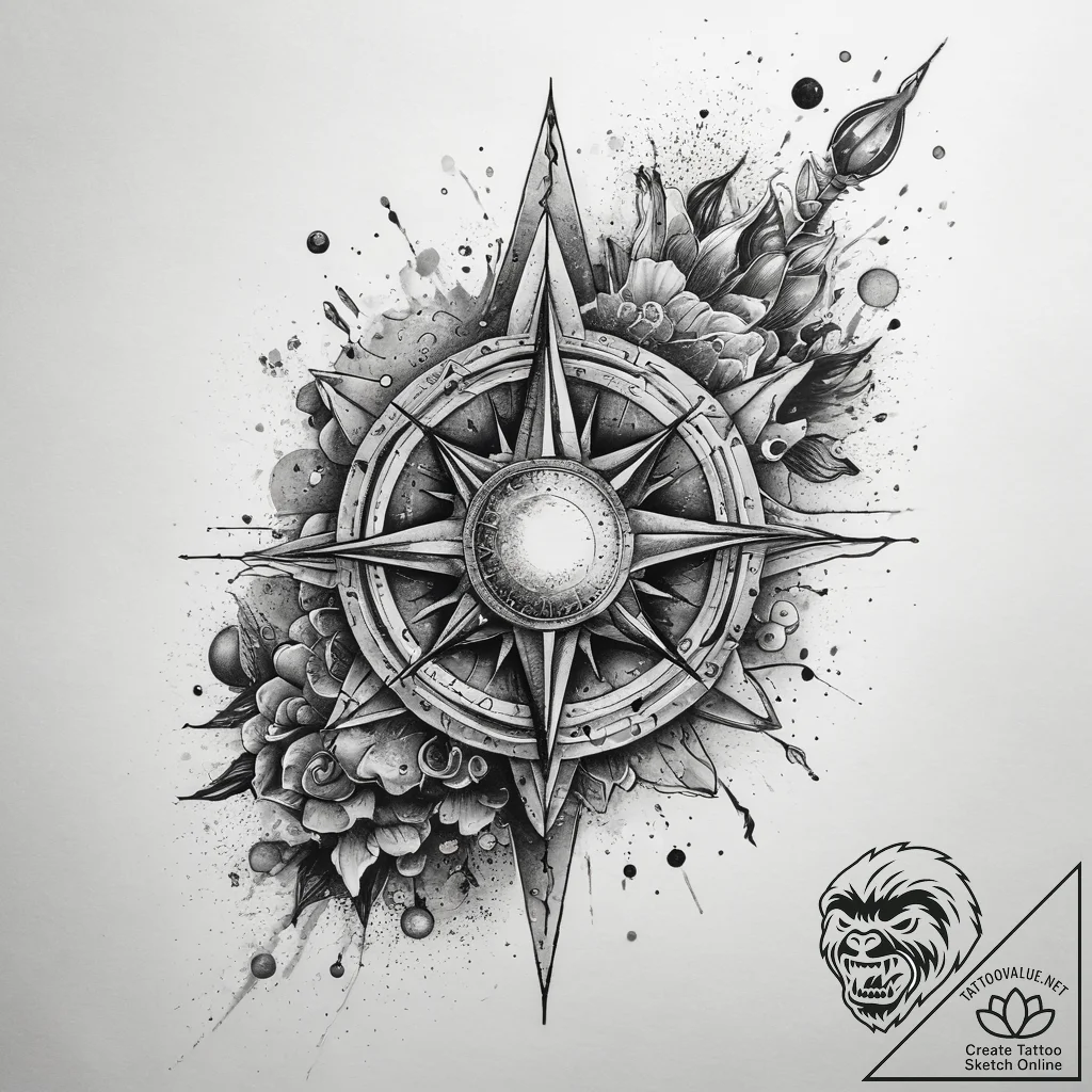 Tattoo sketch cosmic essence, tattoo drawing... - tattoo sketch (№1757827377_0, 14.09.2025 05:22) — tattoovalue.net