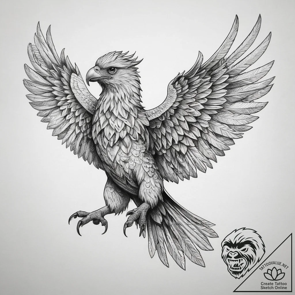 Tattoo sketch griffin, tattoo sketch design,... - tattoo sketch (№1757827765_0, 14.09.2025 05:29) — tattoovalue.net
