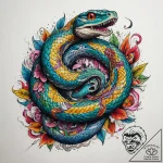 Tattoo sketch coiled snake, tattoo flash shee… – tattoo sketch (№1757831255_0, 14.09.2025 06:27) — tattoovalue.net