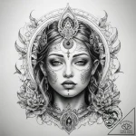 Tattoo sketch spiritual spirit – tattoo sketch (№1757833581_0, 14.09.2025 07:06) — tattoovalue.net