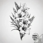 Tattoo sketch gladiolus, ink illustration for… – tattoo sketch (№1757834163_0, 14.09.2025 07:16) — tattoovalue.net