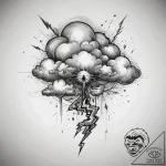 Tattoo sketch cloud with lightning, tattoo fl… – tattoo sketch (№1757835131_0, 14.09.2025 07:32) — tattoovalue.net