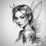 Tattoo sketch fairy – tattoo sketch (№1757835907_0, 14.09.2025 07:45) — tattoovalue.net