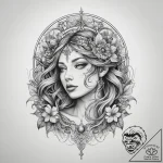 Tattoo sketch cosmic being, tattoo line art,… – tattoo sketch (№1757836100_0, 14.09.2025 07:48) — tattoovalue.net