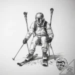 Tattoo sketch skiing skis and poles – tattoo sketch (№1757836293_0, 14.09.2025 07:51) — tattoovalue.net