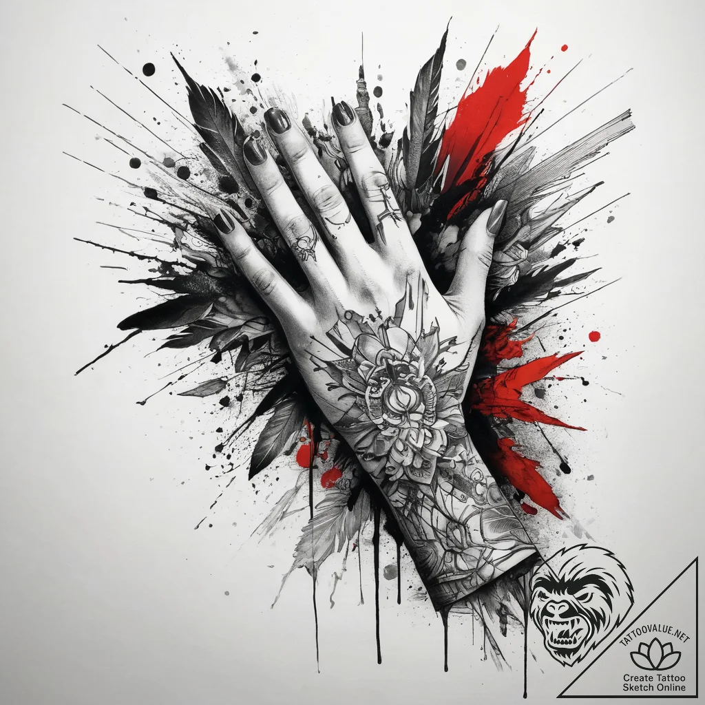 Tattoo sketch hands with a pencil, concept ar... - tattoo sketch (№1757836488_0, 14.09.2025 07:54) — tattoovalue.net