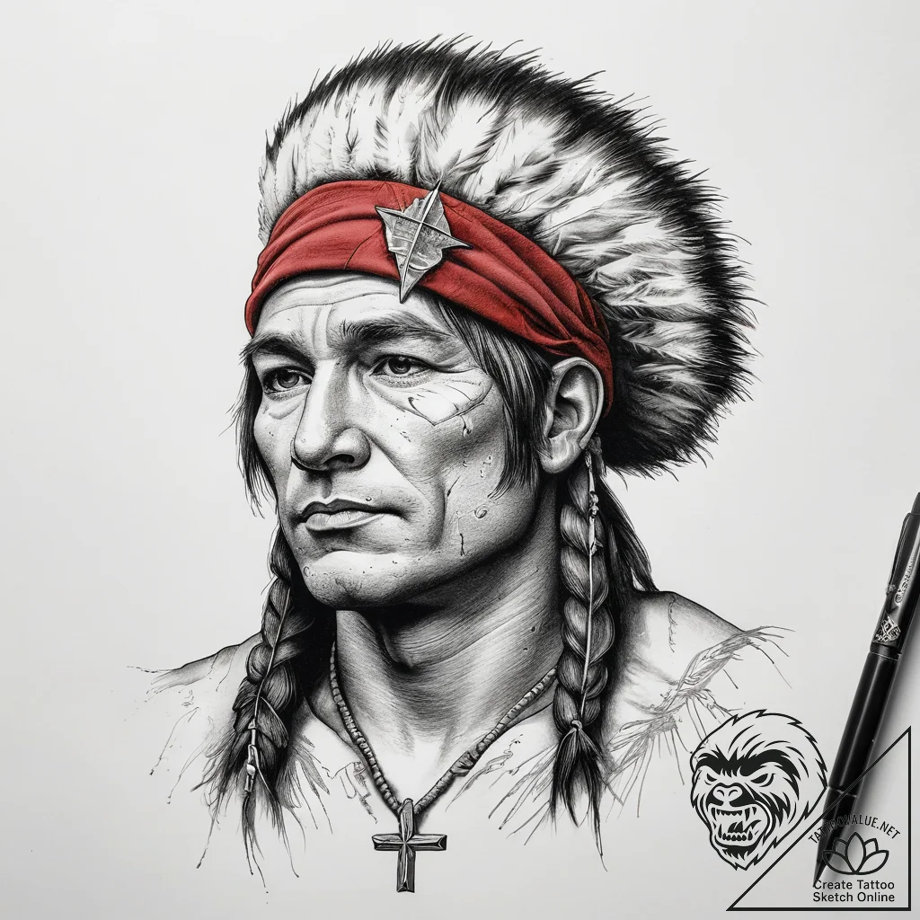 Tattoo sketch davy crockett with a coonskin c... - tattoo sketch (№1757837068_0, 14.09.2025 08:04) — tattoovalue.net