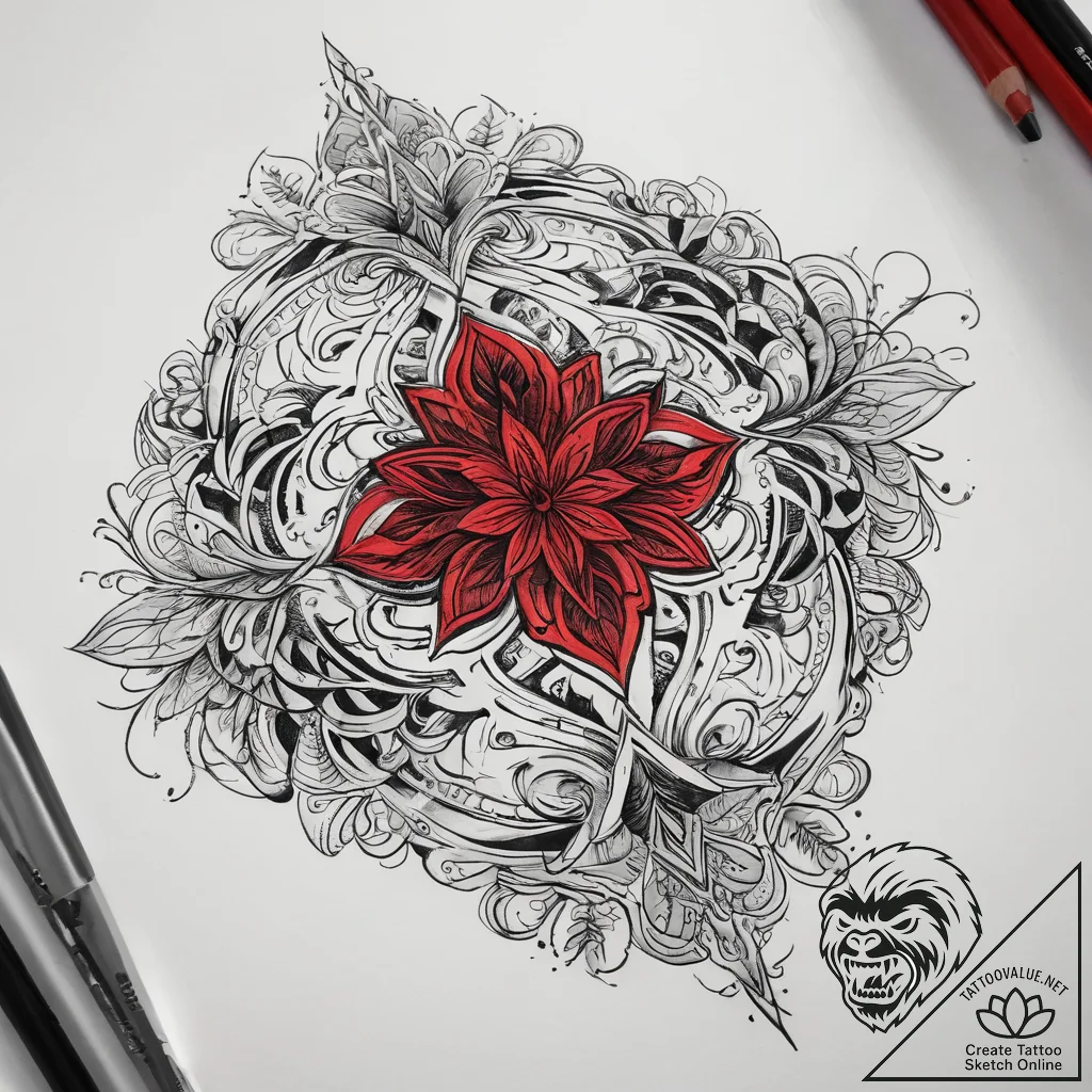 Tattoo sketch end, artistic tattoo sketch, ro... - tattoo sketch (№1757837456_0, 14.09.2025 08:10) — tattoovalue.net
